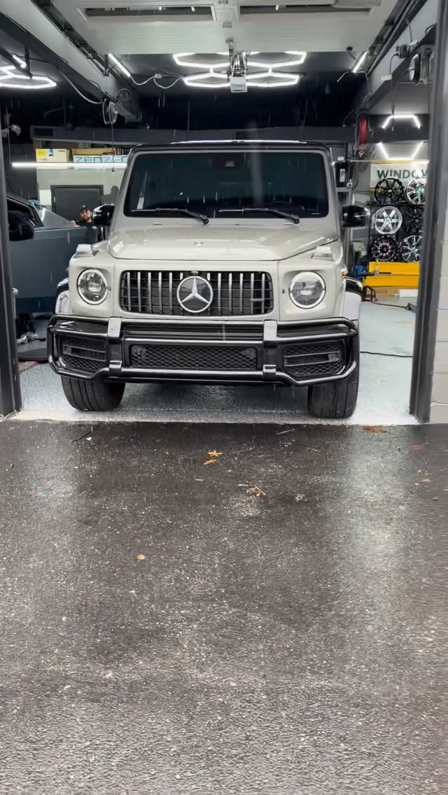 Mercedes-AMG G 63 inside the shop's service bay